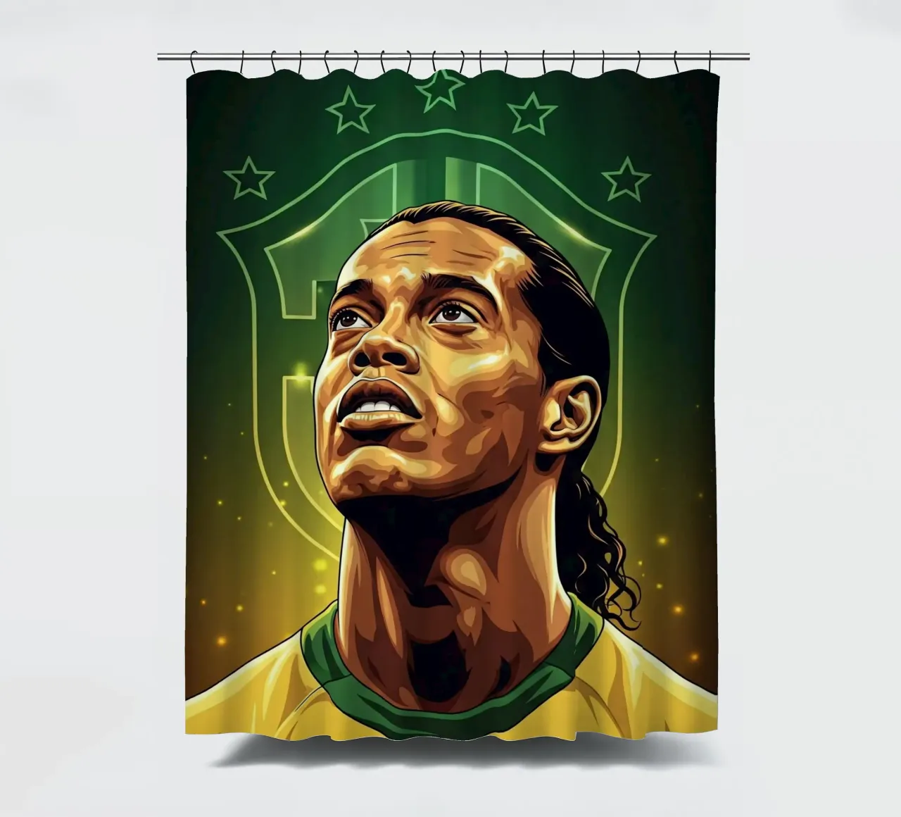 Ronaldinho portrait douchegordijn van Lembayung art