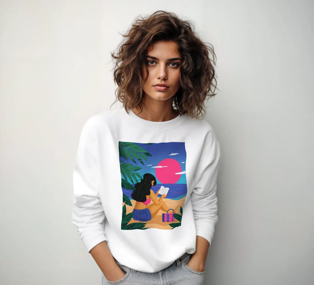 Escapada de lectura al atardecer sudadera de Solar Paint