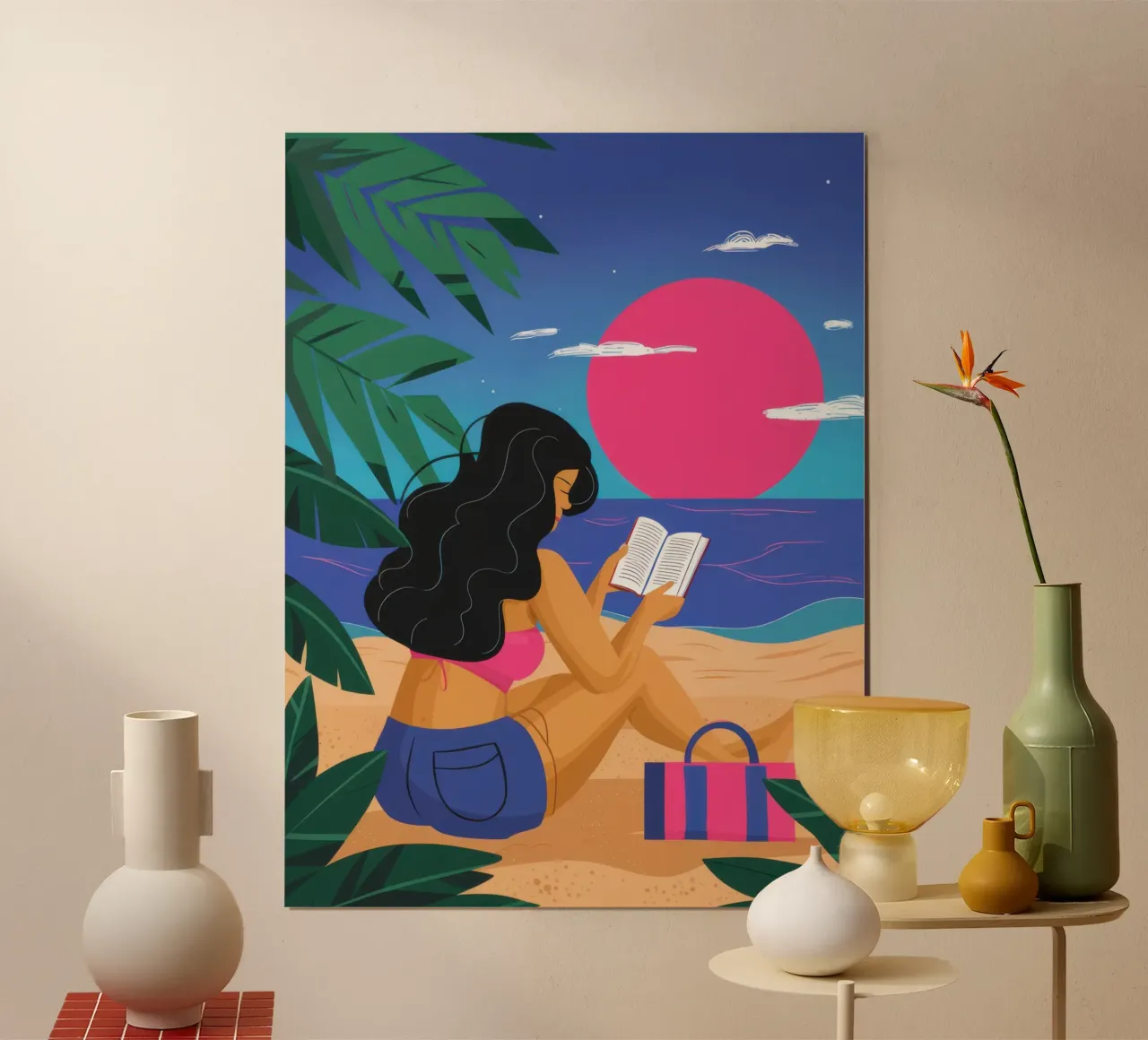 Fuga di lettura al tramonto poster da Solar Paint