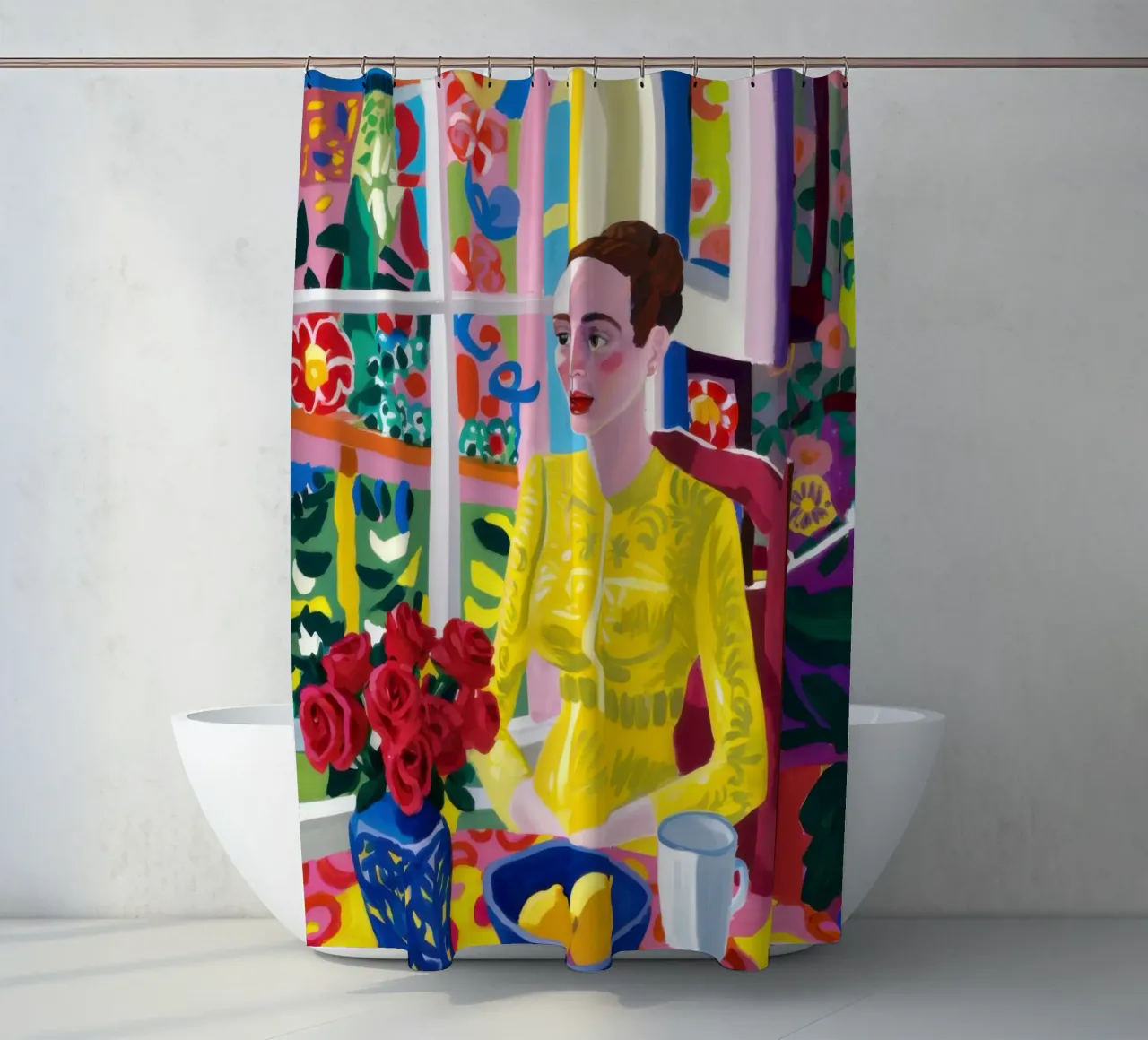 Vibrant Studio Portrait shower curtain by Veil Maya