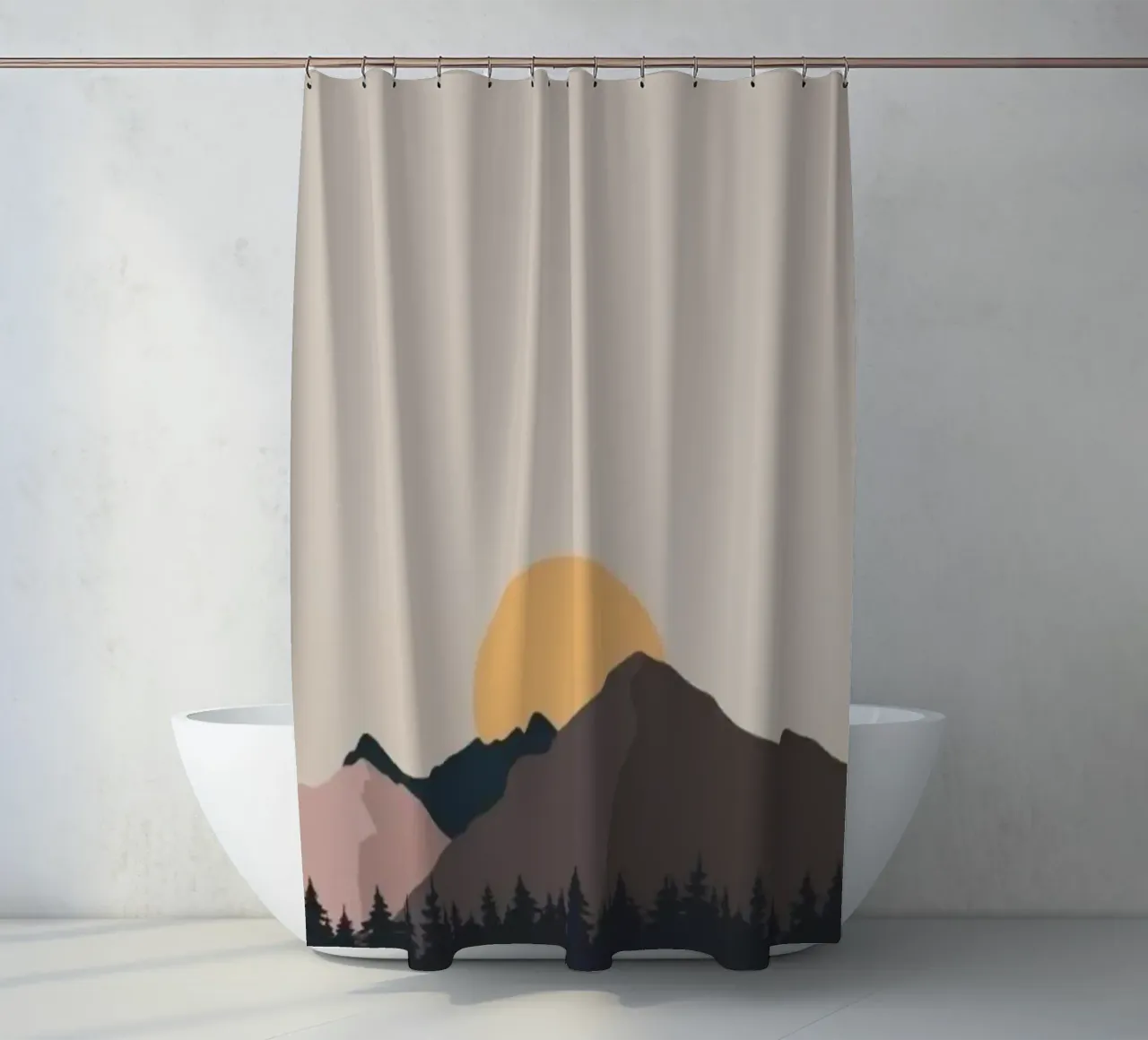 landscape minimal design tenda da doccia da twillight