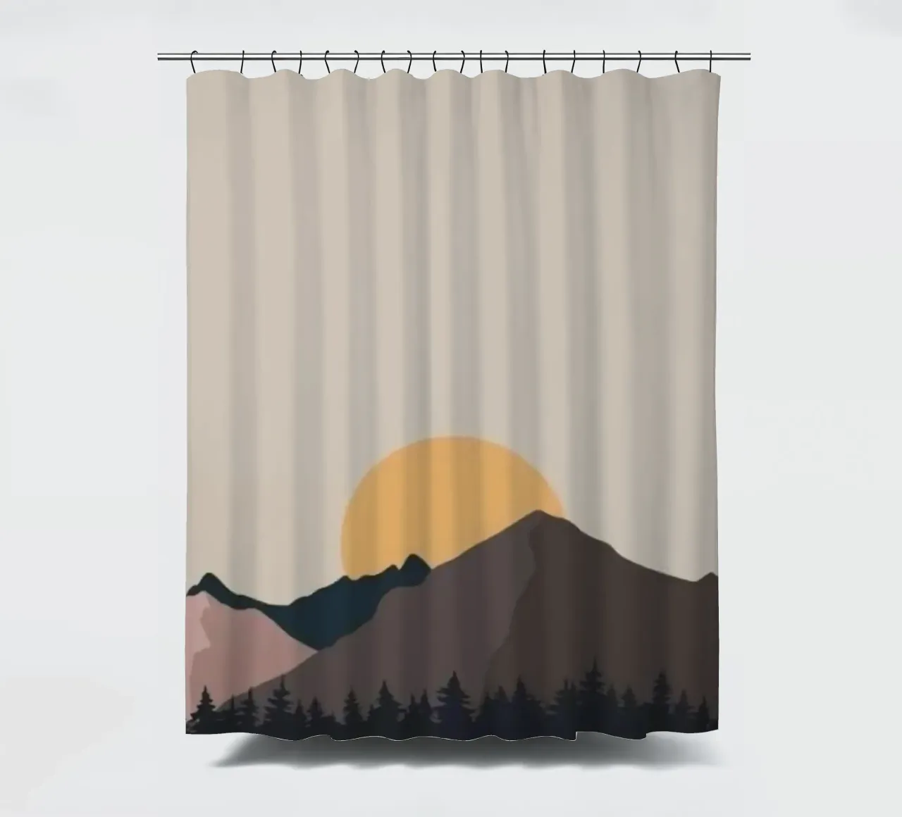 landscape minimal design tenda da doccia da twillight