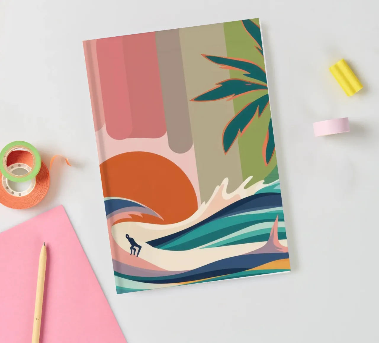 Retro Sunset Wave notebook by Prism Ritual