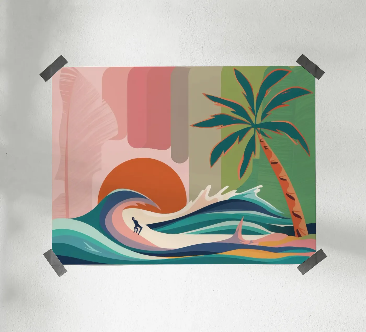 Retro Sunset Wave poster by Prism Ritual