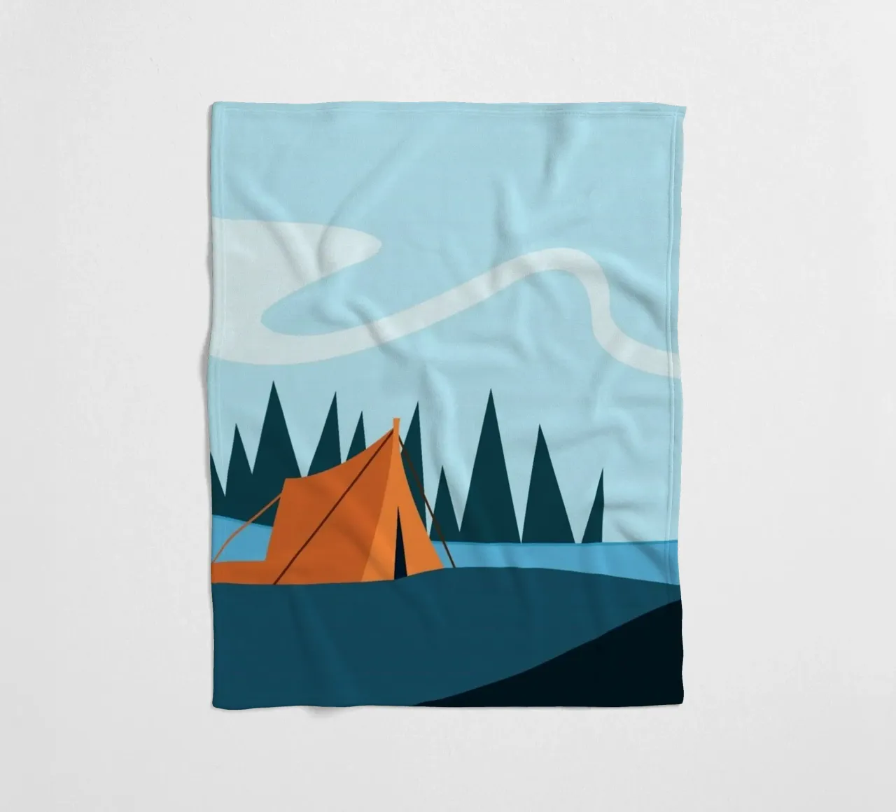 illustration hiking fleece blanket by twillight