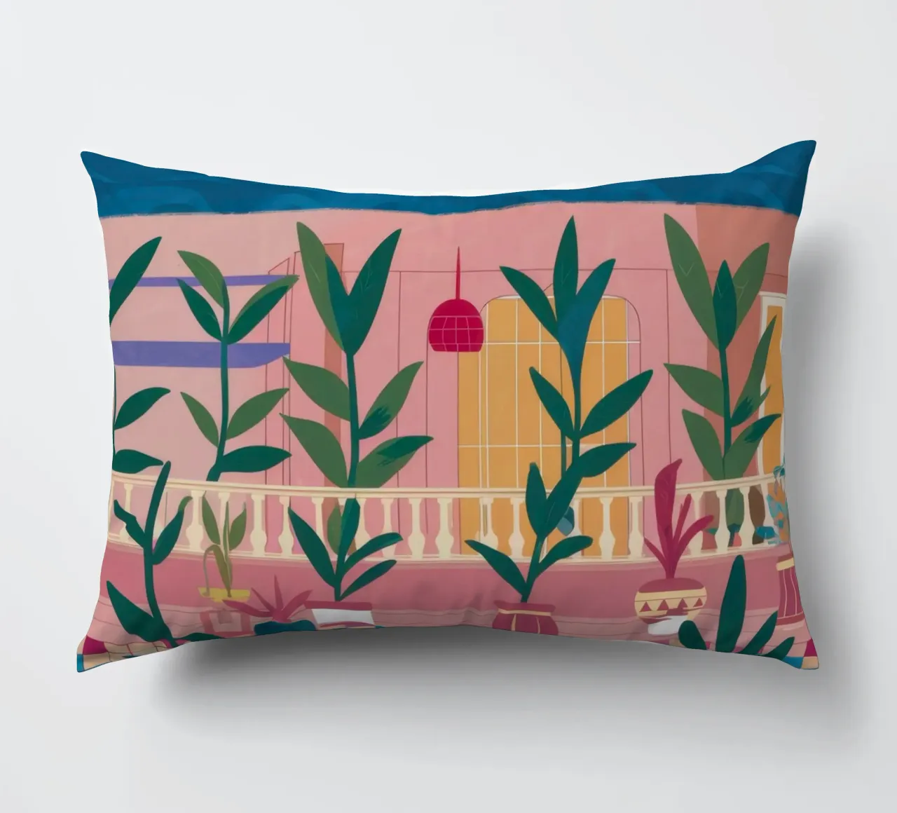 Serene Coastal Garden decorative cushion by Veil Maya