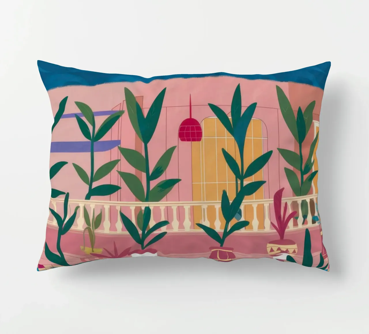Serene Coastal Garden decorative cushion by Veil Maya