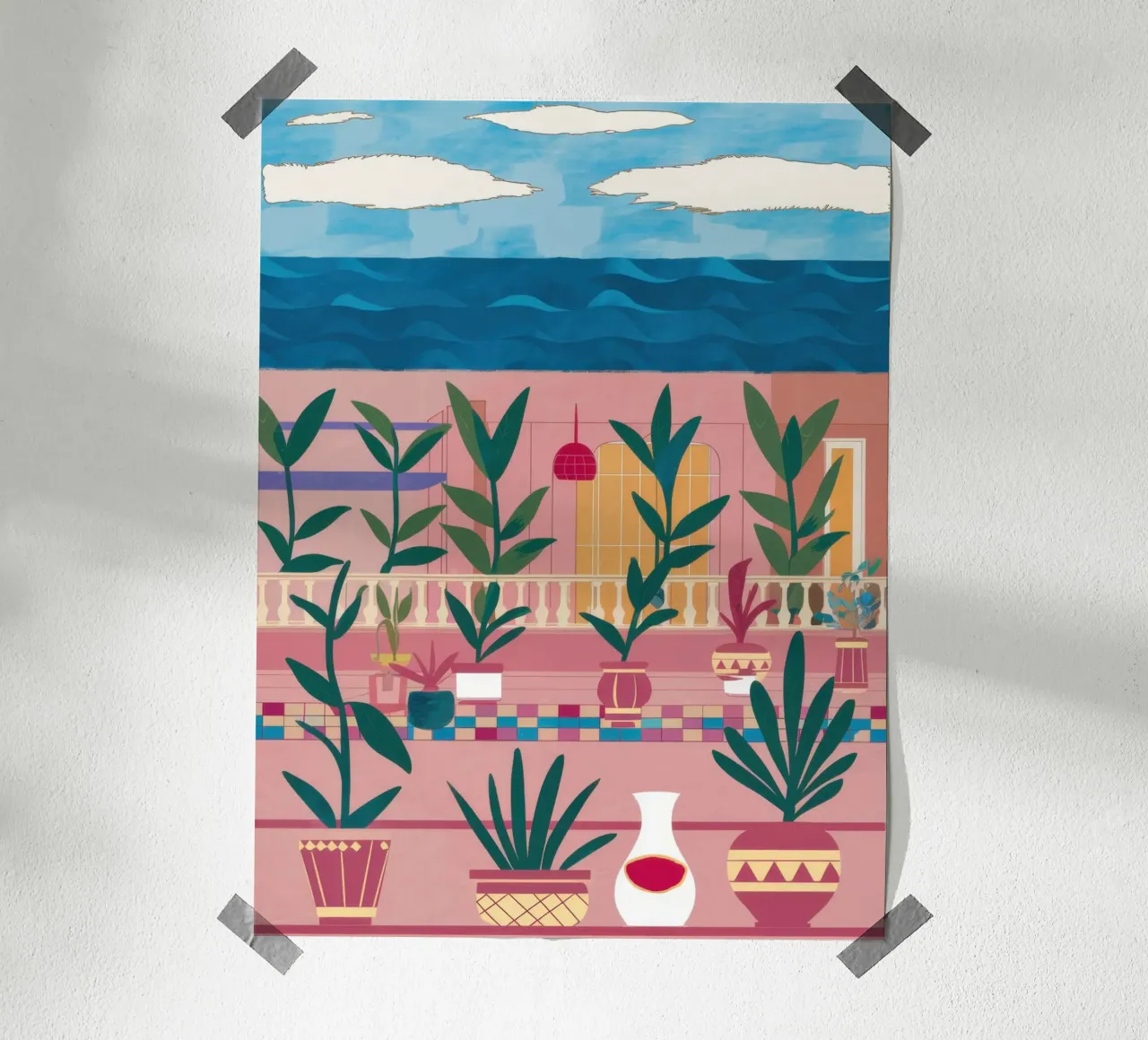 Serene Coastal Garden hahnemühle by Veil Maya