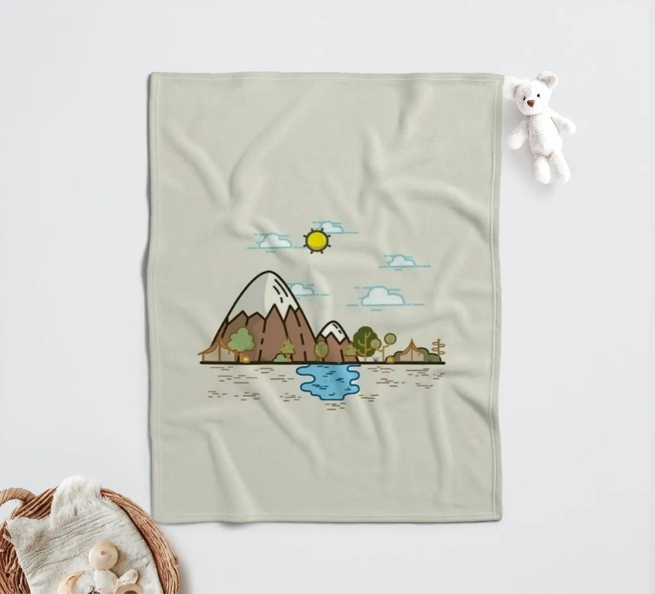 river pond fleece blanket by twillight