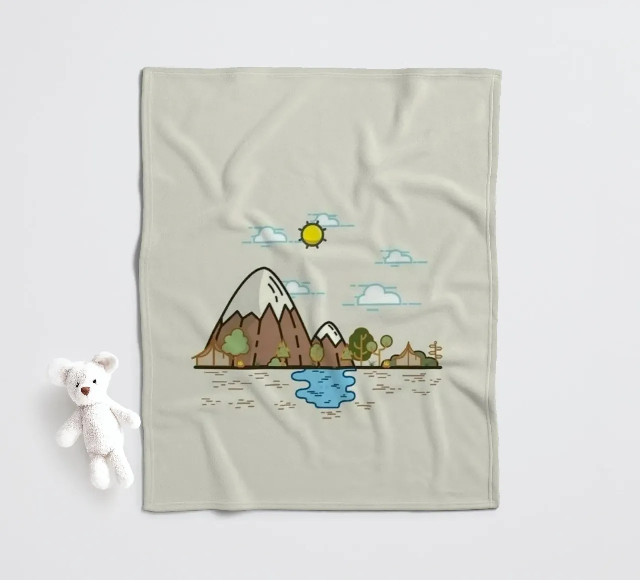 river pond fleece blanket by twillight