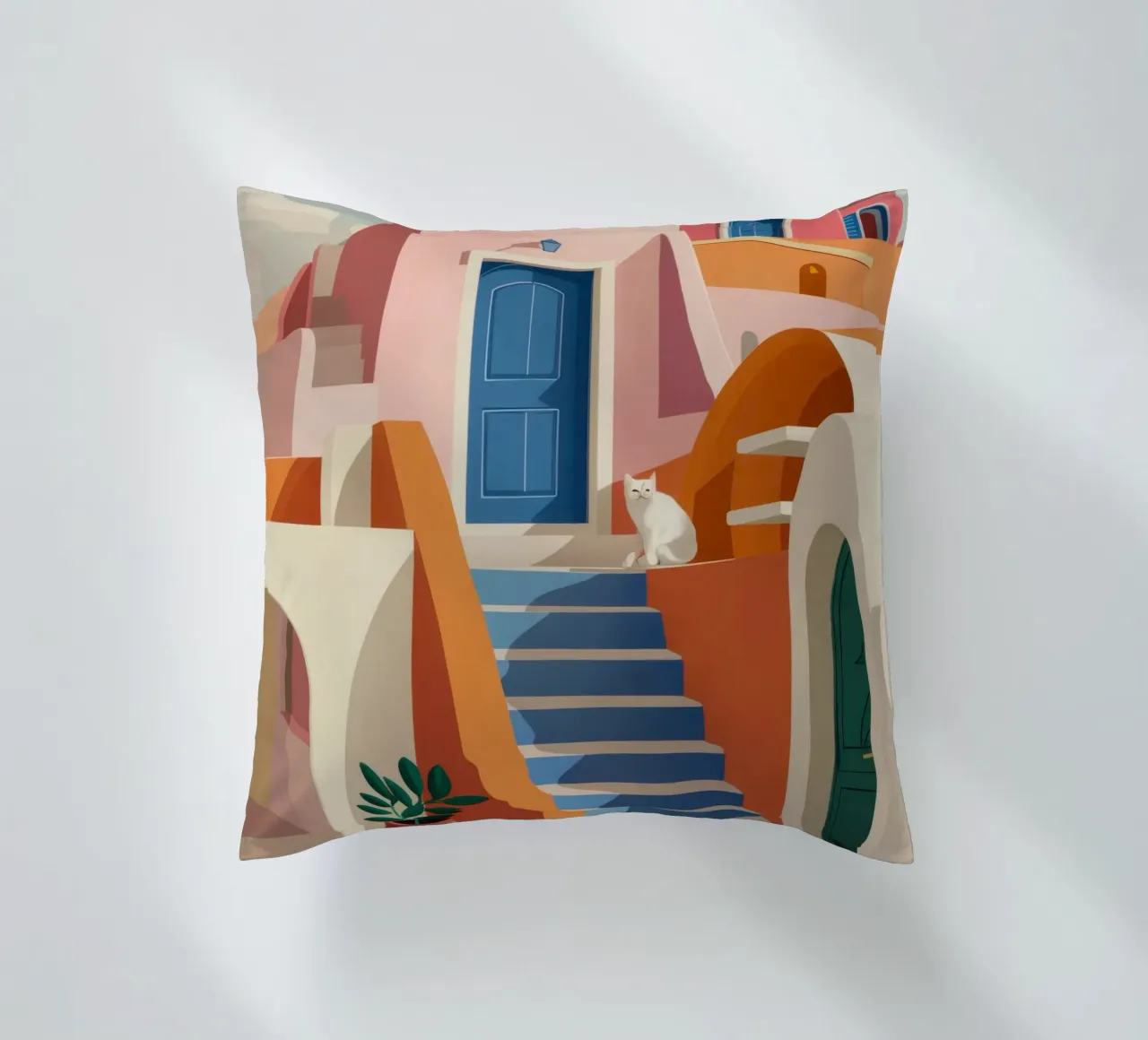 Aegean Architectural Calm decorative cushion by Prism Ritual