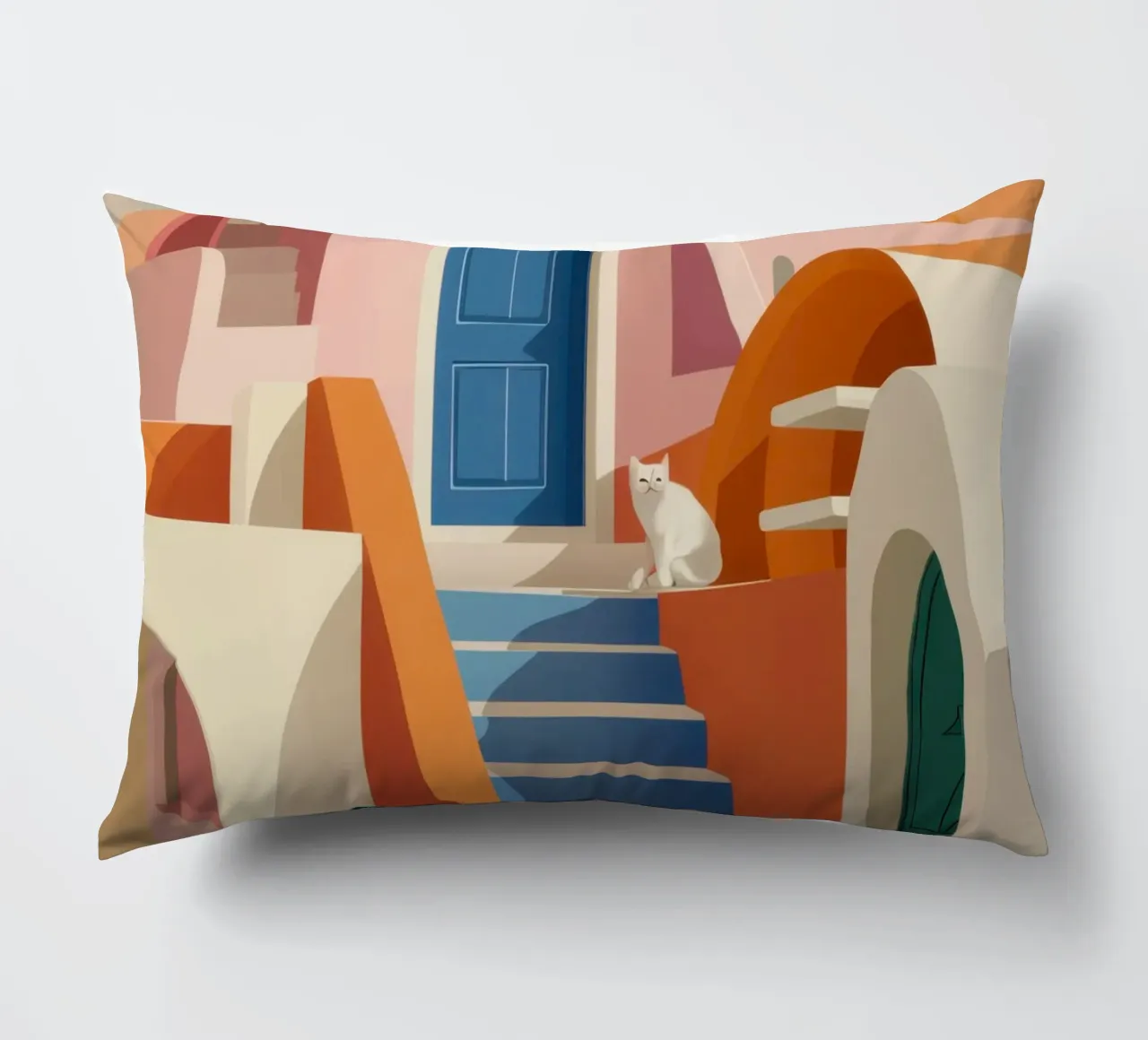 Aegean Architectural Calm decorative cushion by Prism Ritual