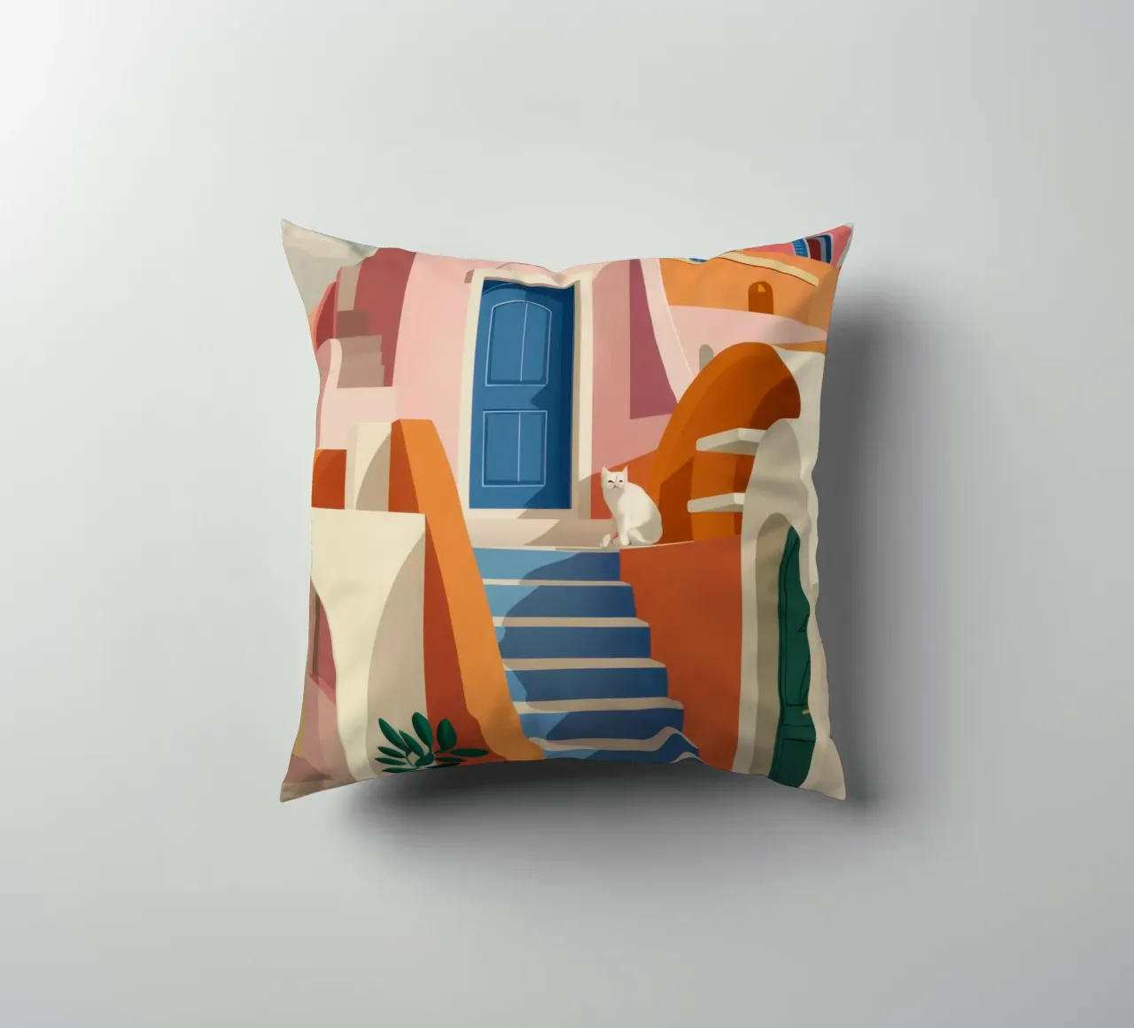 Aegean Architectural Calm decorative cushion by Prism Ritual