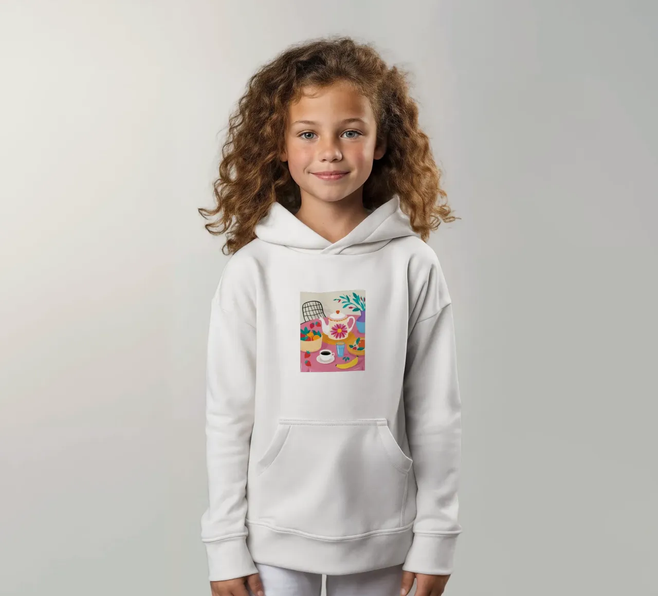 Teekanne und Früchte Kinder Hoodie von Flock Reverie