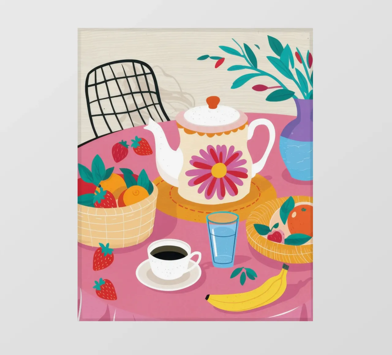 Teiera e frutta telo in pvc da Flock Reverie