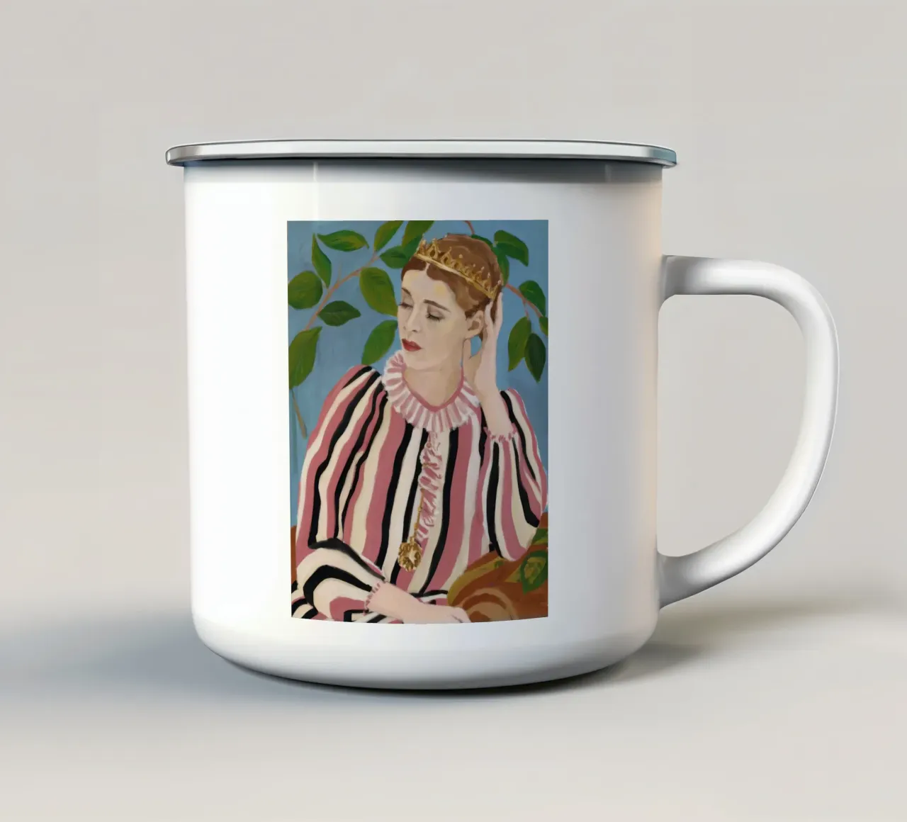 Eleganza pensosa e modellata tazza in smalto da Veil Maya
