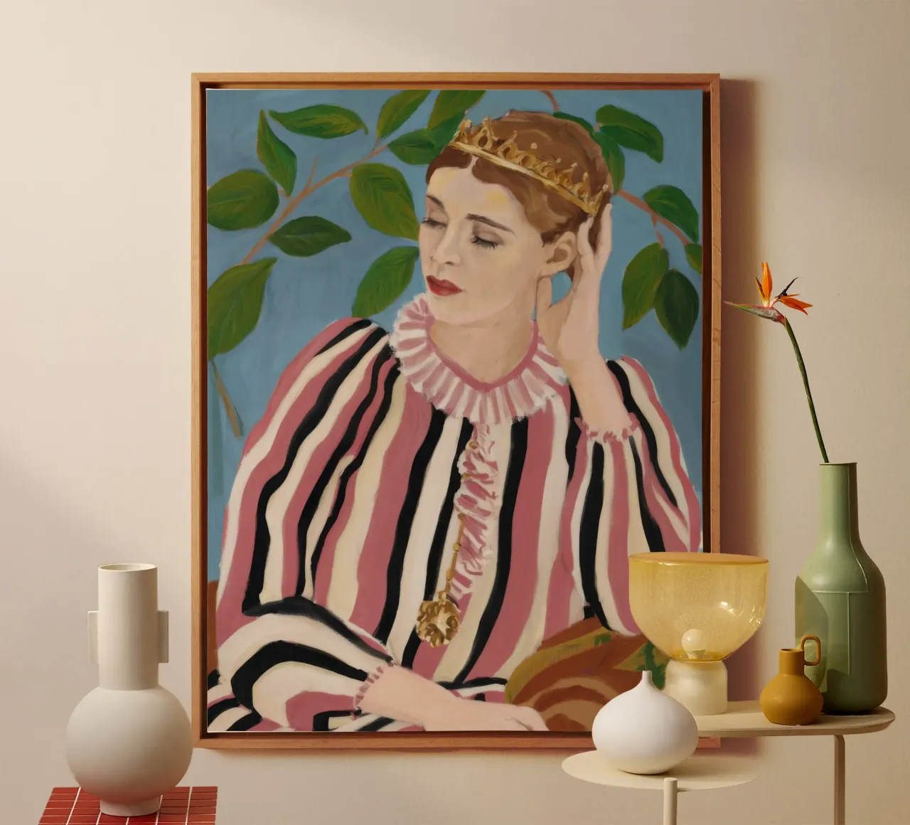 Nachdenklich gemusterte Eleganz Leinwand von Veil Maya