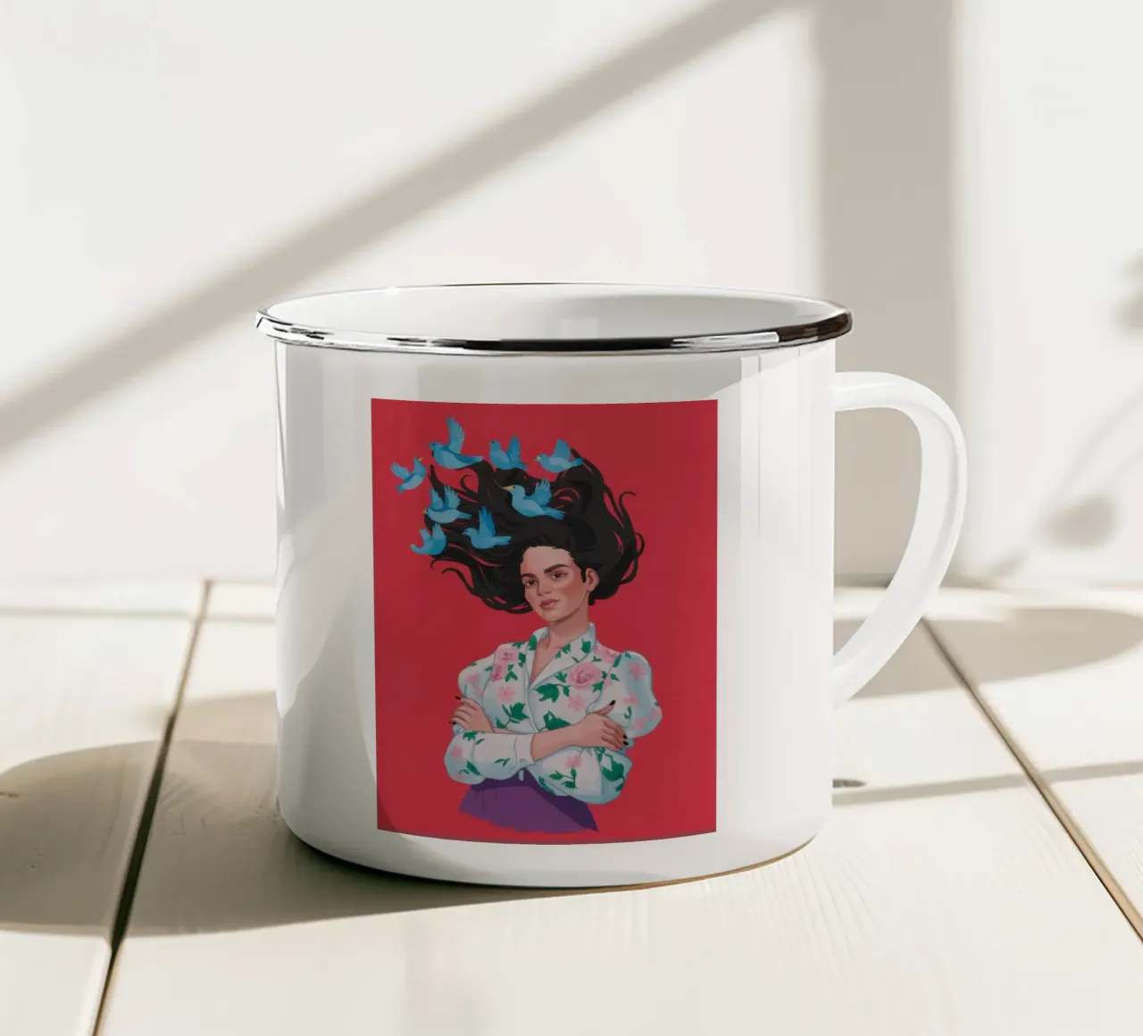 Farfalla Mente Sboccia tazza in smalto da Solar Paint