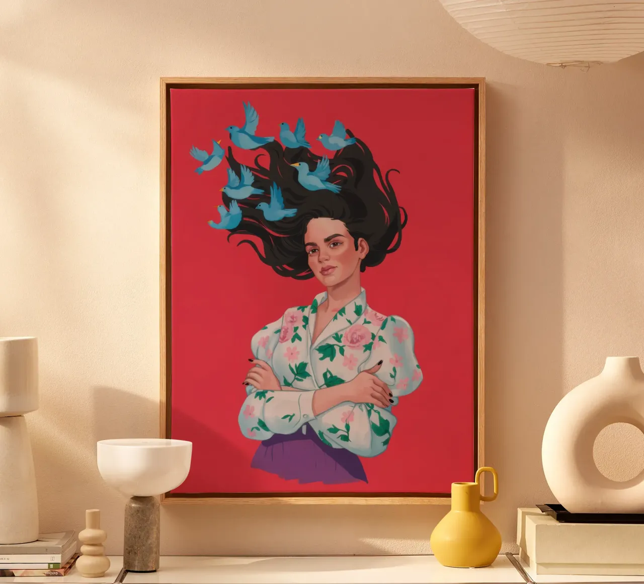 Vlinder Mind Bloom canvas met Baklijst van Solar Paint