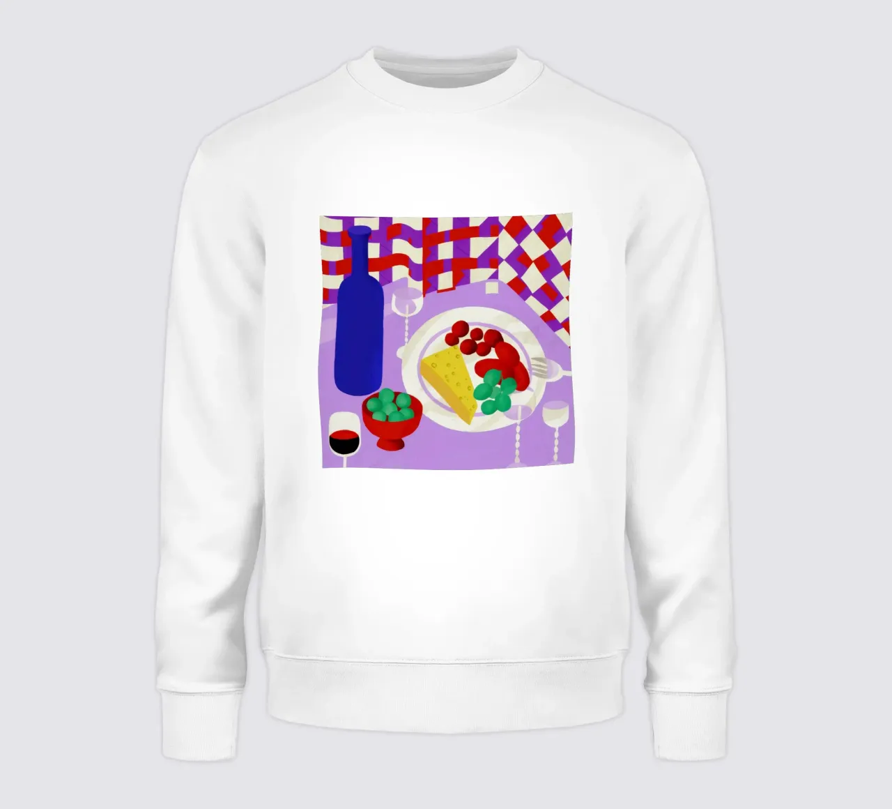 Festín en la mesa a cuadros sudadera de Flock Reverie