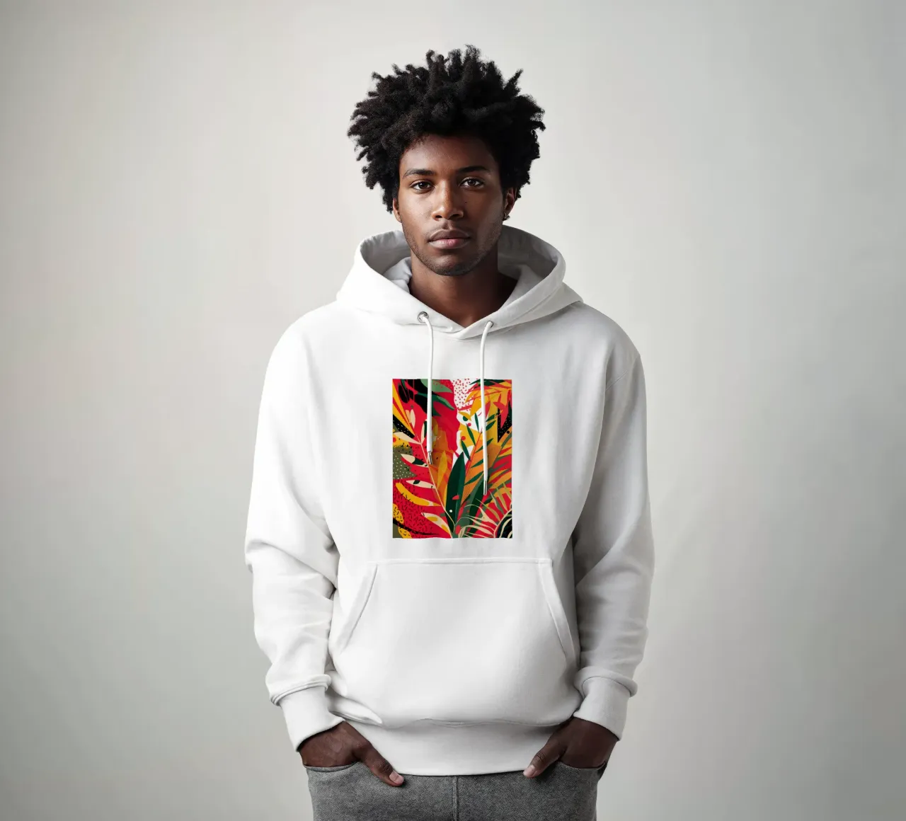 Fiery Tropic Abstract hoodie by Solar Paint