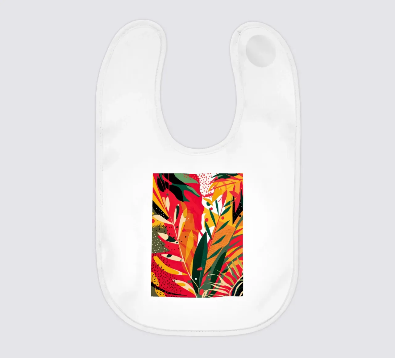 Fiery Tropic Abstract baby bib by Solar Paint