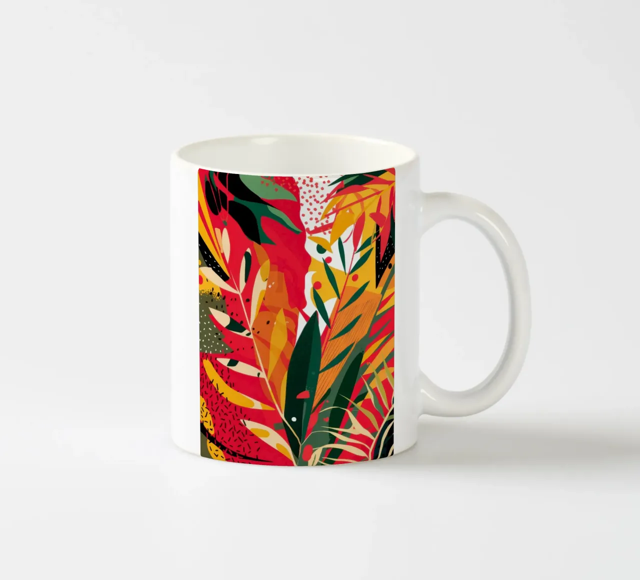 Fiery Tropic Abstract ceramic mug by Solar Paint