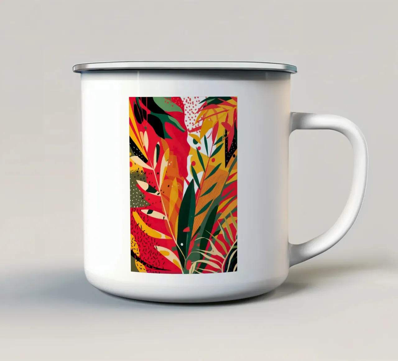 Astratto tropico infuocato tazza in smalto da Solar Paint