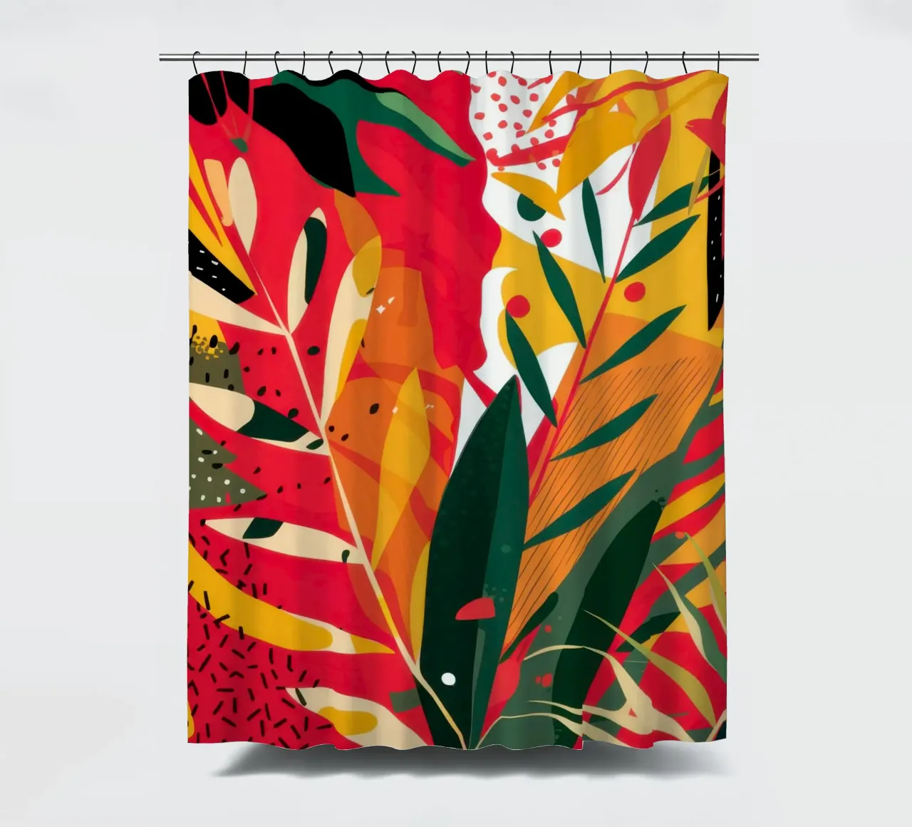 Fiery Tropic Abstract shower curtain by Solar Paint