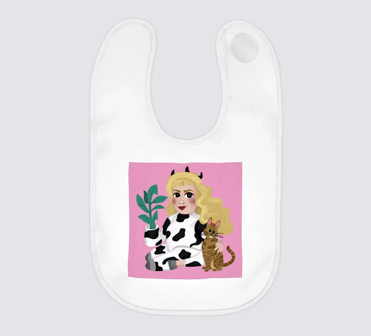 Playful Devil Cat Lover baby bib by Veil Maya