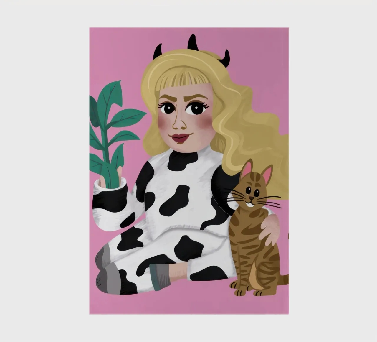 Playful Devil Cat Lover notebook by Veil Maya