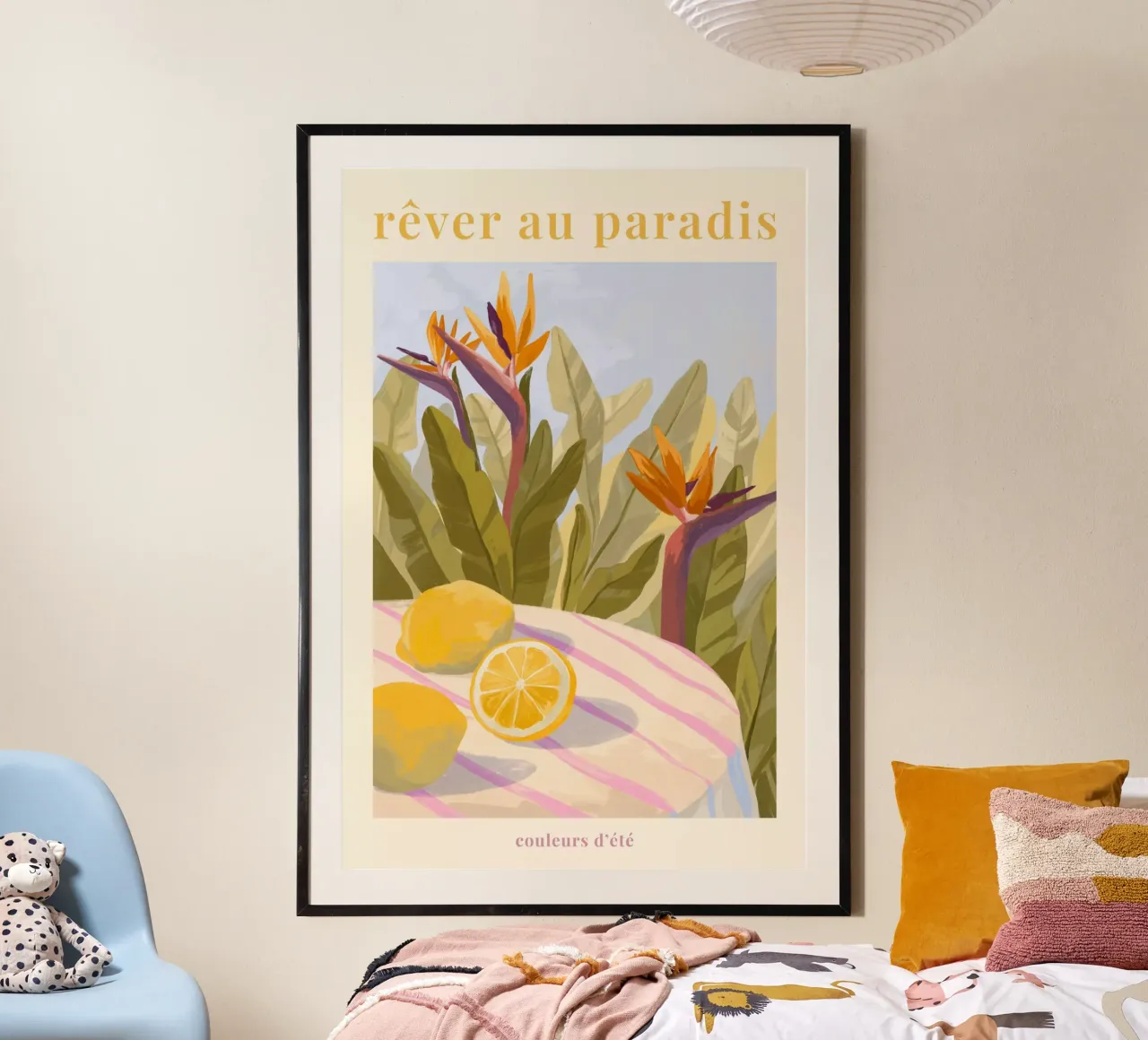Rêver au Paradis poster con telaio in legno da Goed Blauw