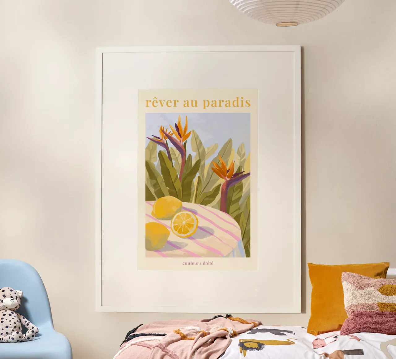 Rêver au Paradis poster con telaio in legno da Goed Blauw