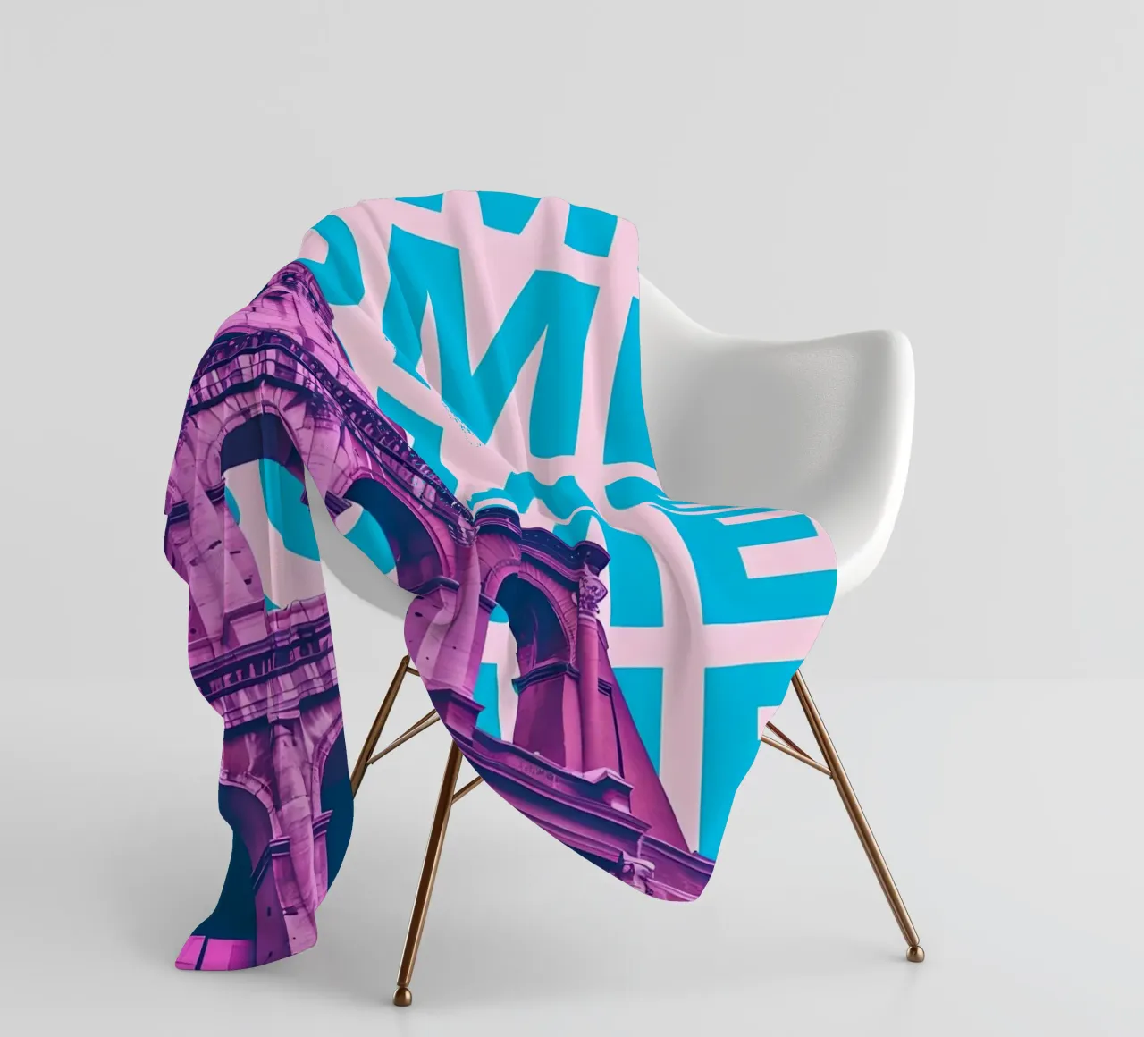 Rome Colosseum Pop Art Poster fleece blanket by 🥝 KIWI STORE