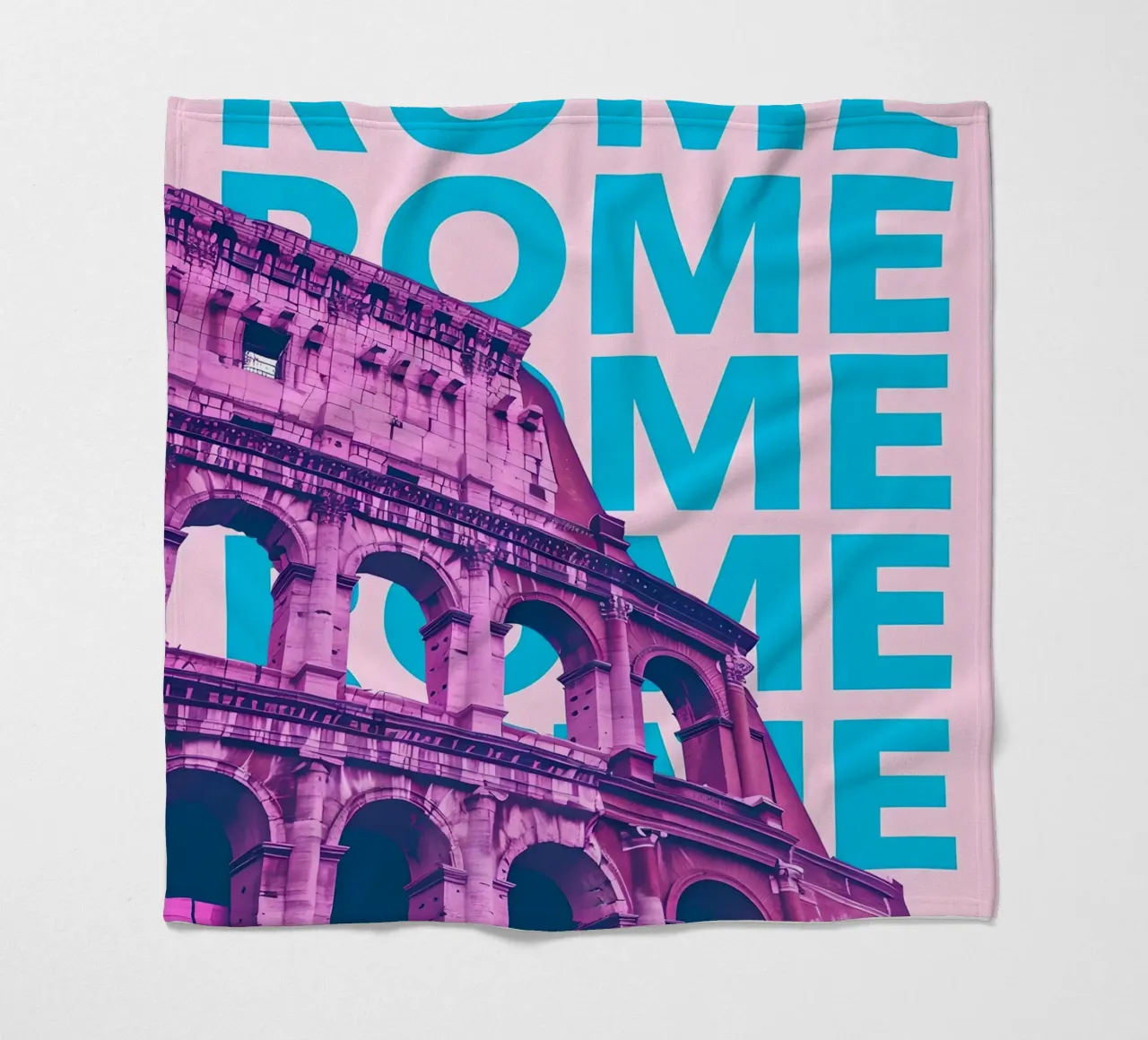 Rome Colosseum Pop Art Poster fleece blanket by 🥝 KIWI STORE