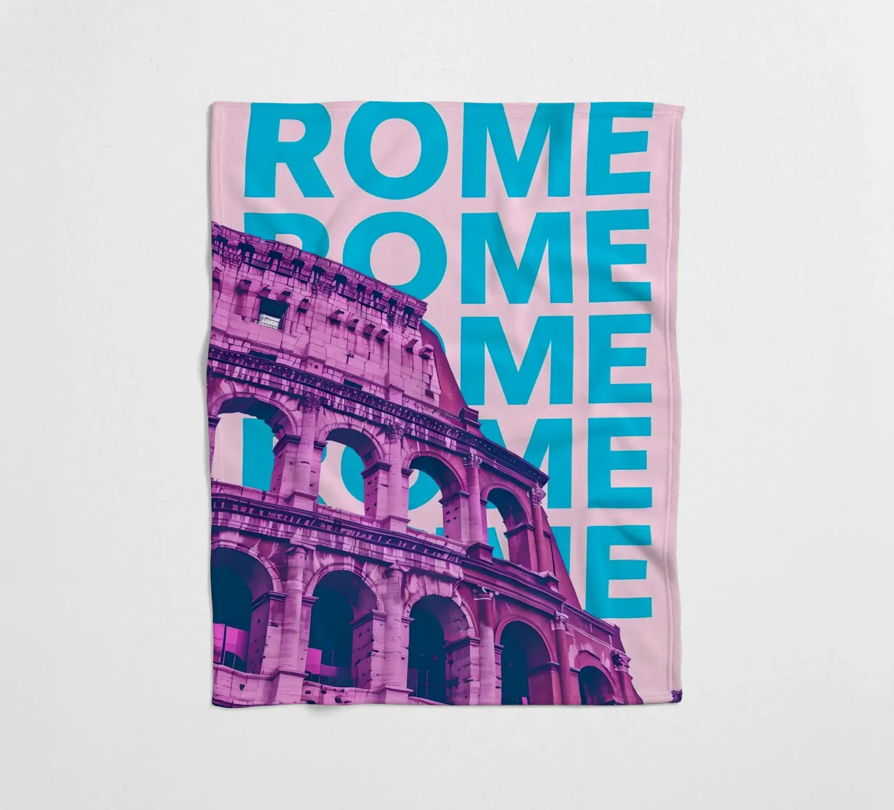 Rome Colosseum Pop Art Poster fleece blanket by 🥝 KIWI STORE