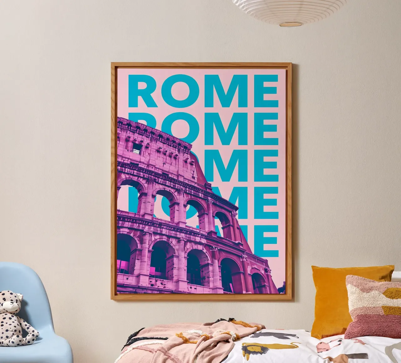 Rome Colosseum Pop Art Poster alu-dibond by 🥝 KIWI STORE