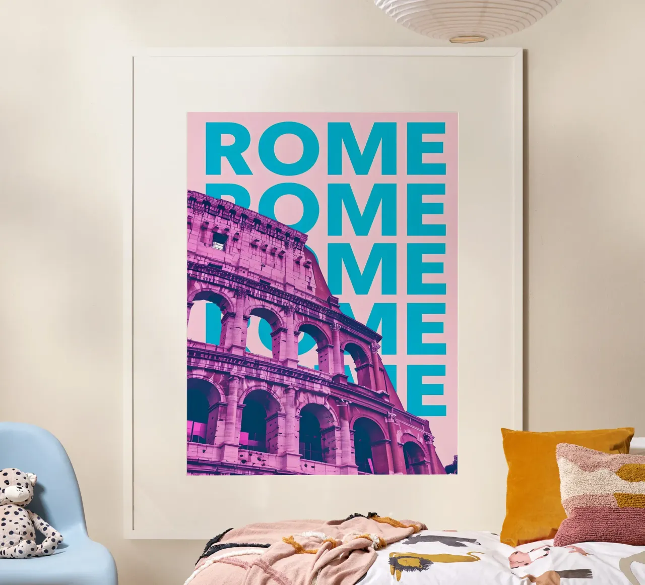 Poster Pop Art del Colosseo di Roma poster con telaio in legno da 🥝 KIWI STORE