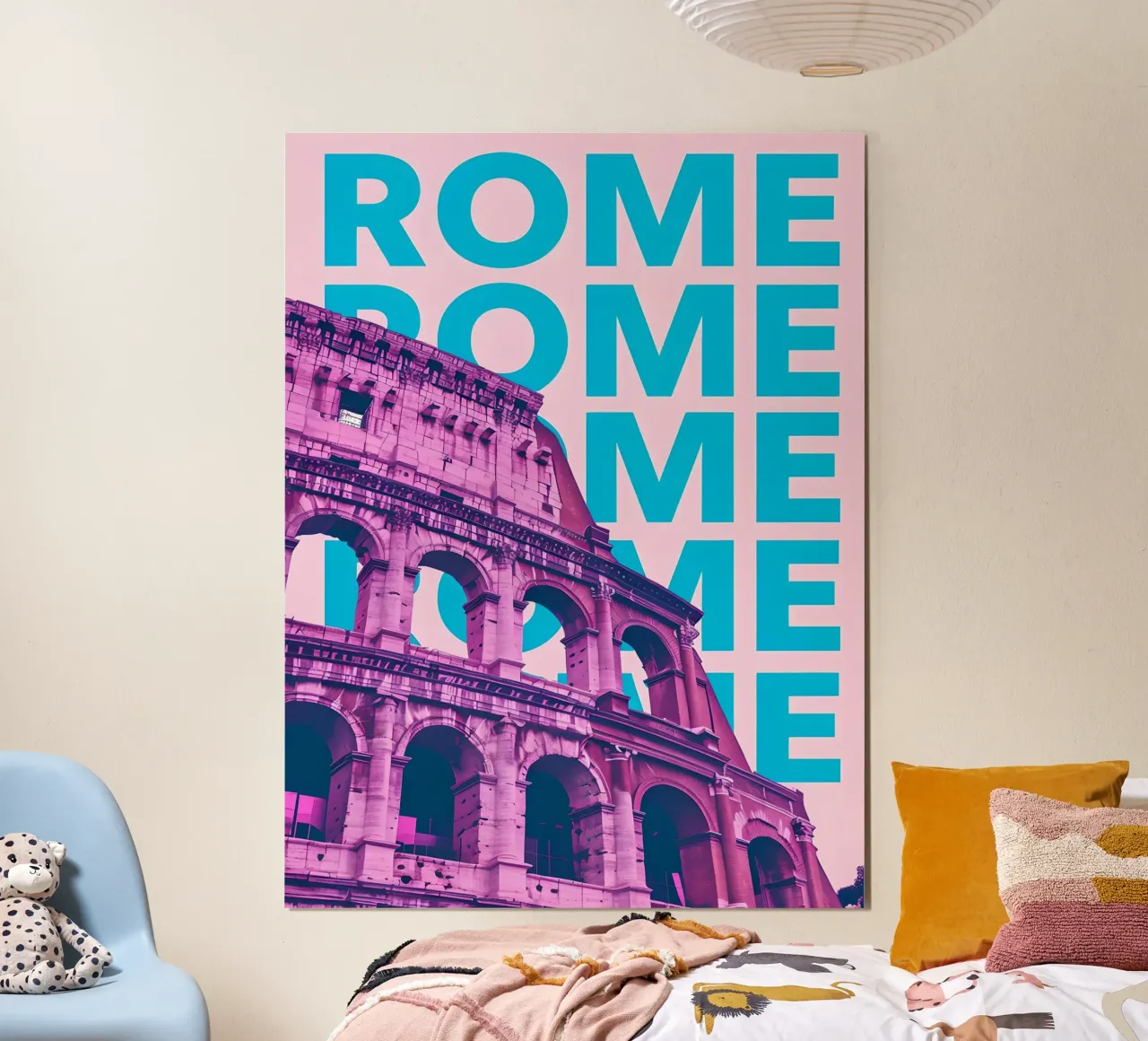 Poster Pop Art del Colosseo di Roma poster con telaio in legno da 🥝 KIWI STORE