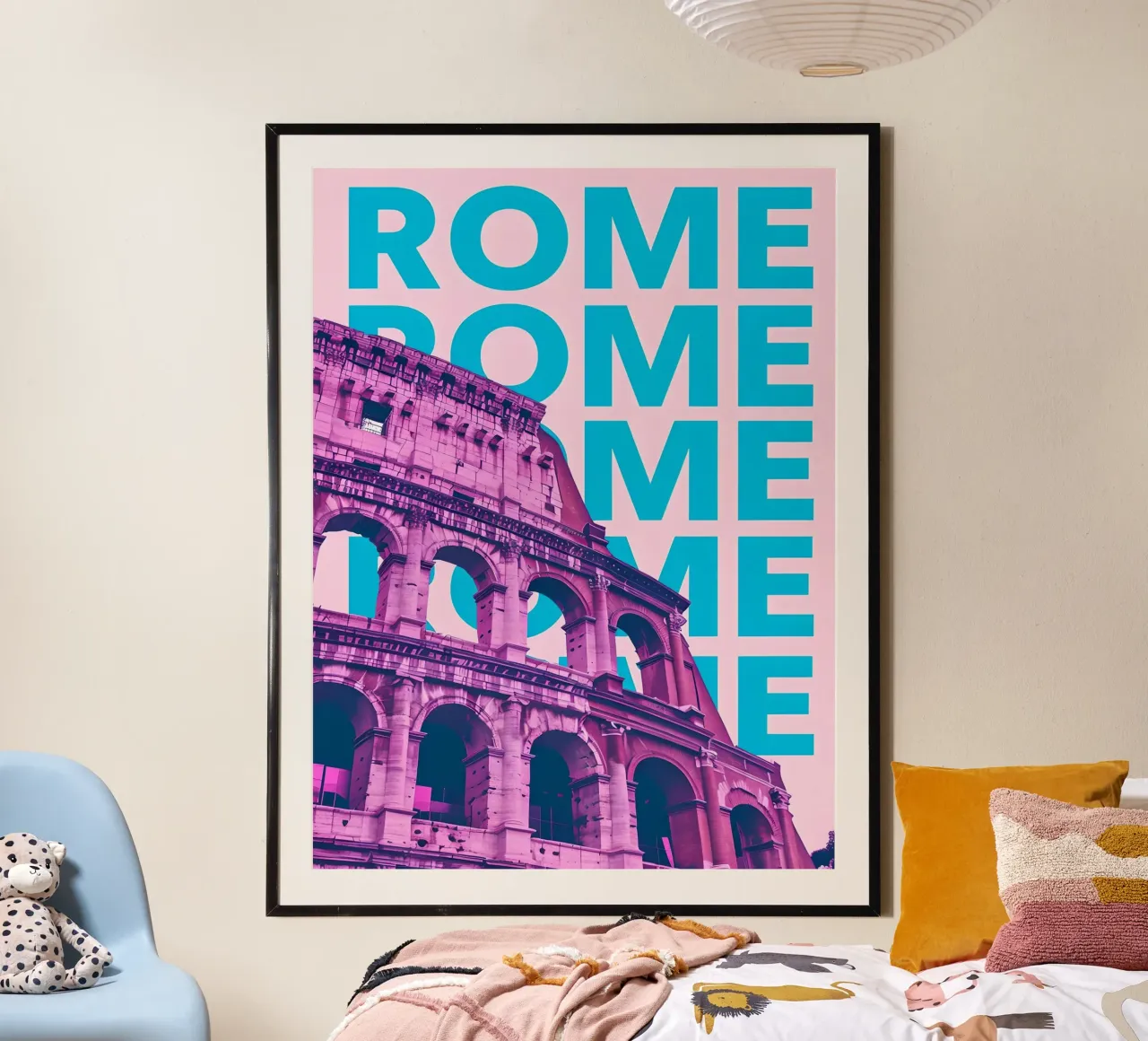 Poster Pop Art del Colosseo di Roma poster con telaio in legno da 🥝 KIWI STORE