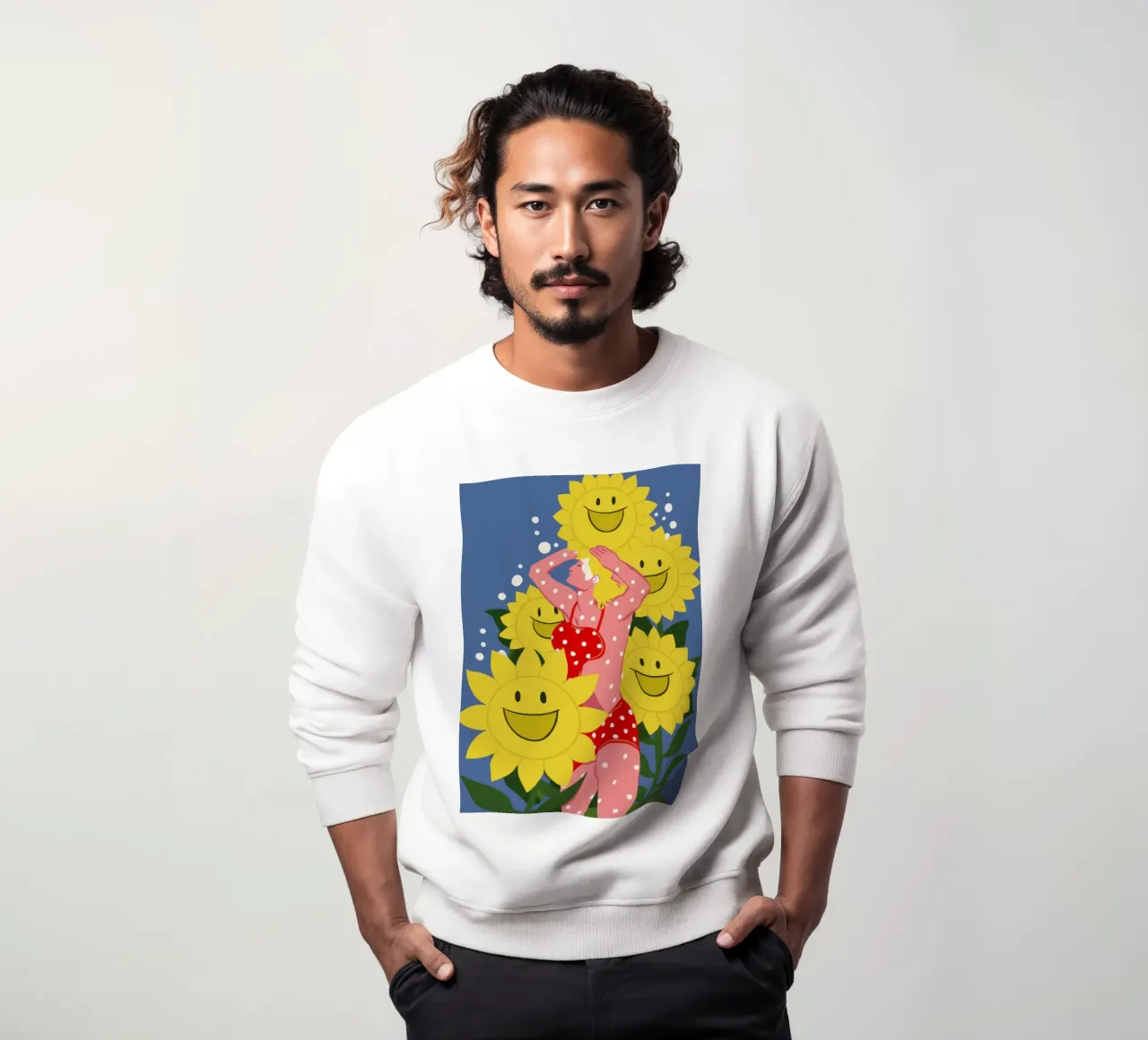 Vrolijke bloemenvrienden sweatshirt van Solar Paint
