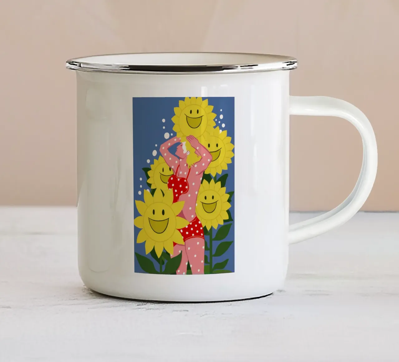 Amici dei fiori felici tazza in smalto da Solar Paint