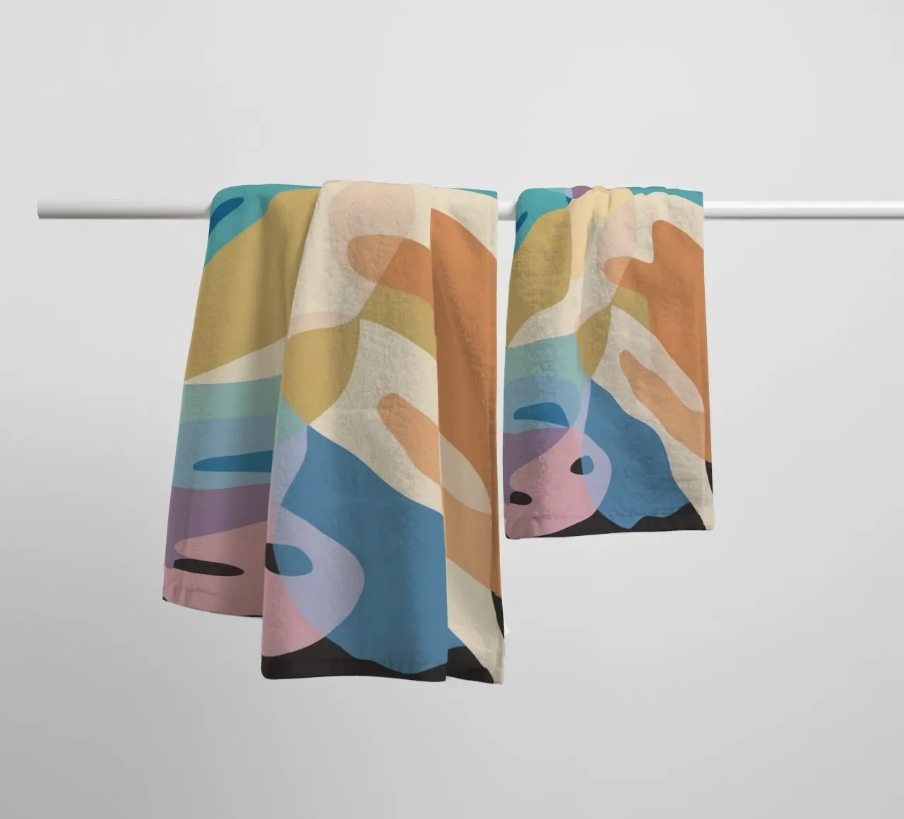 Pastel Form Abstraction towel by Veil Maya