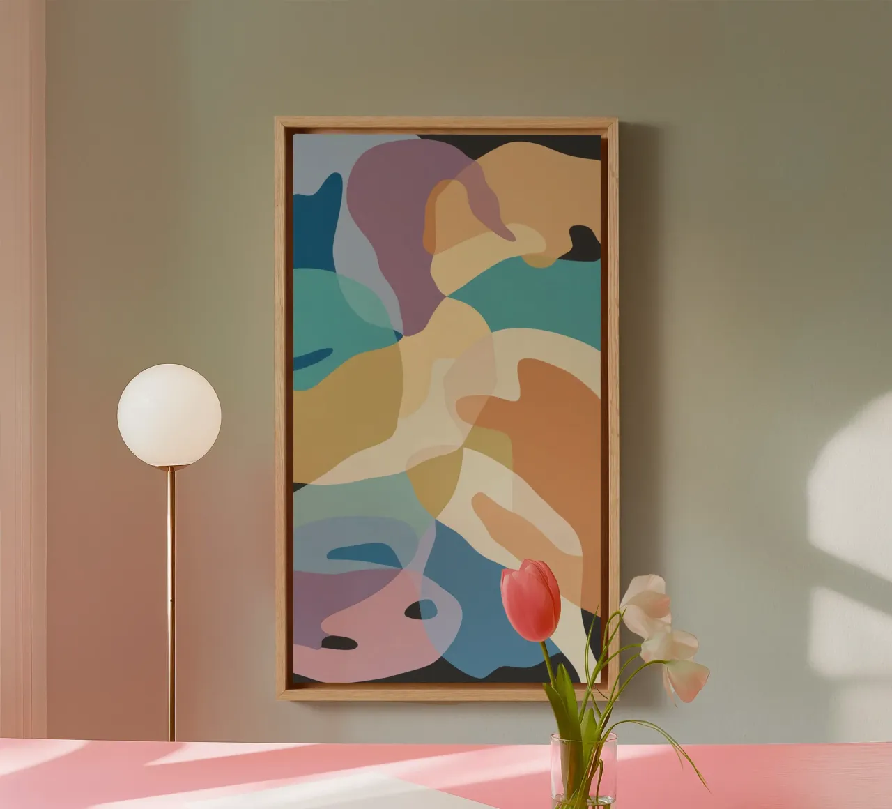 Pastel Form Abstraction canvas by Veil Maya