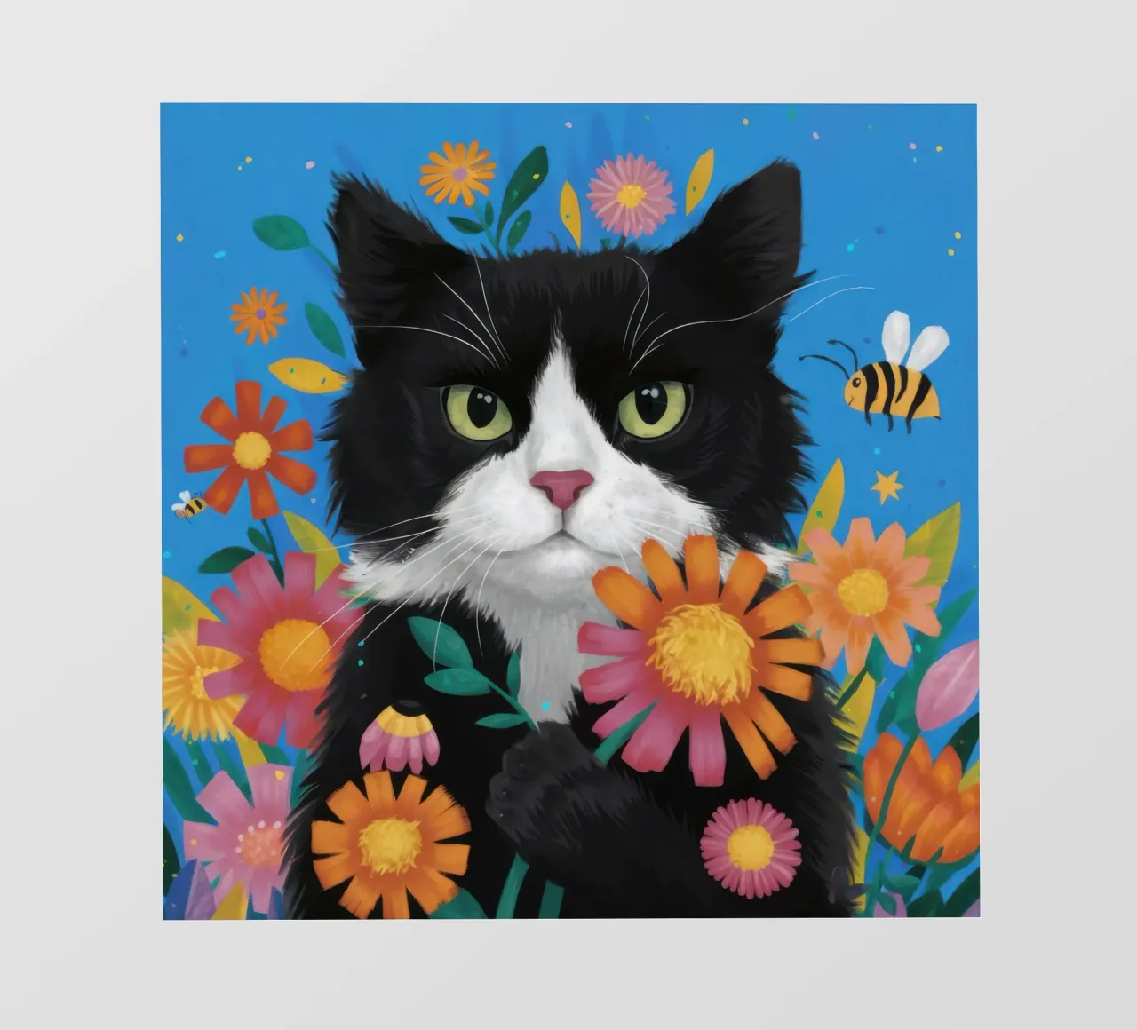 The Curious Cat and Bee pvc cover by Flock Reverie