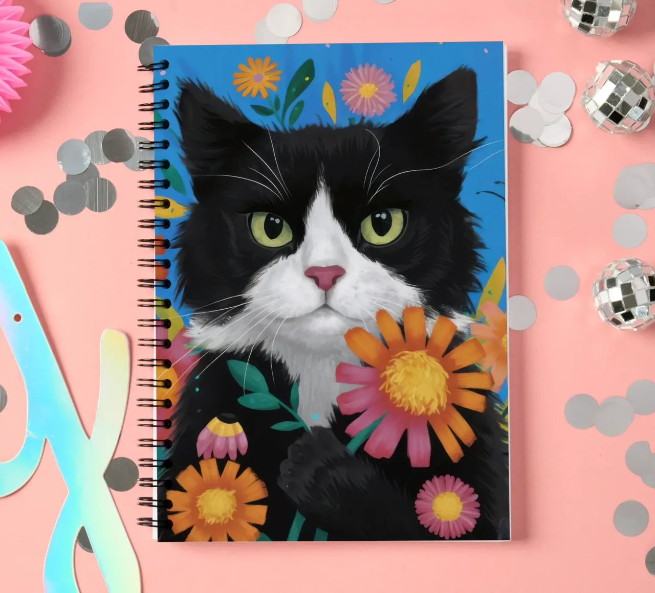 Il gatto e l'ape curiosi diario ad anelli da Flock Reverie
