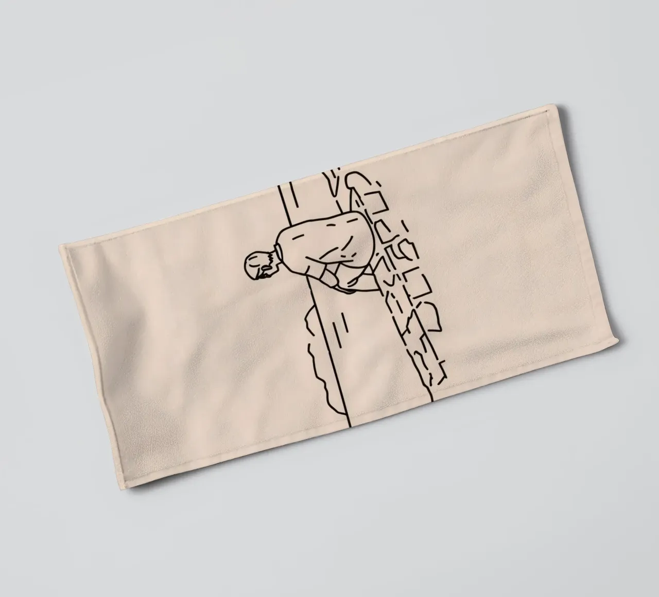 man reflects by the water while sitting on the shore towel by DesignDoodle