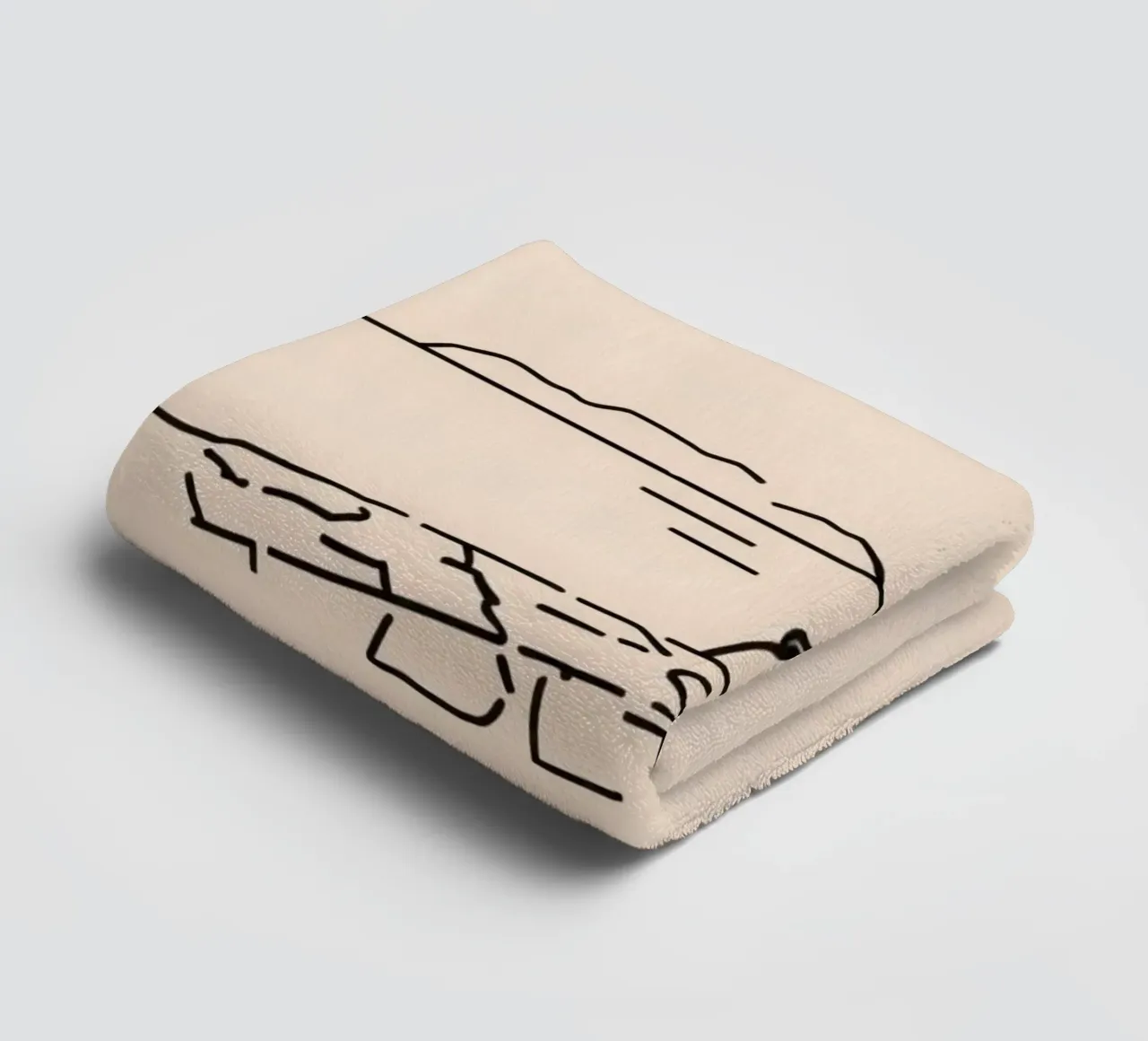 man reflects by the water while sitting on the shore towel by DesignDoodle