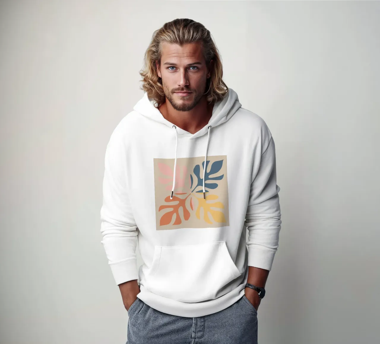 Forme botaniche astratte felpa con cappuccio da Flock Reverie