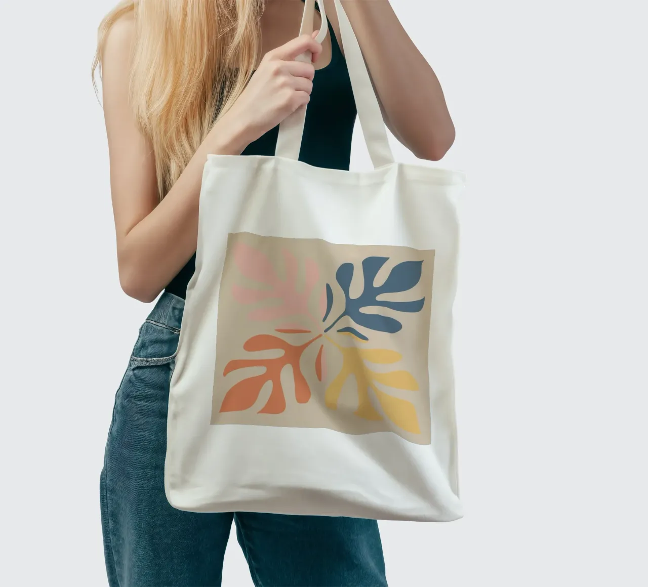 Forme botaniche astratte borsa in juta da Flock Reverie